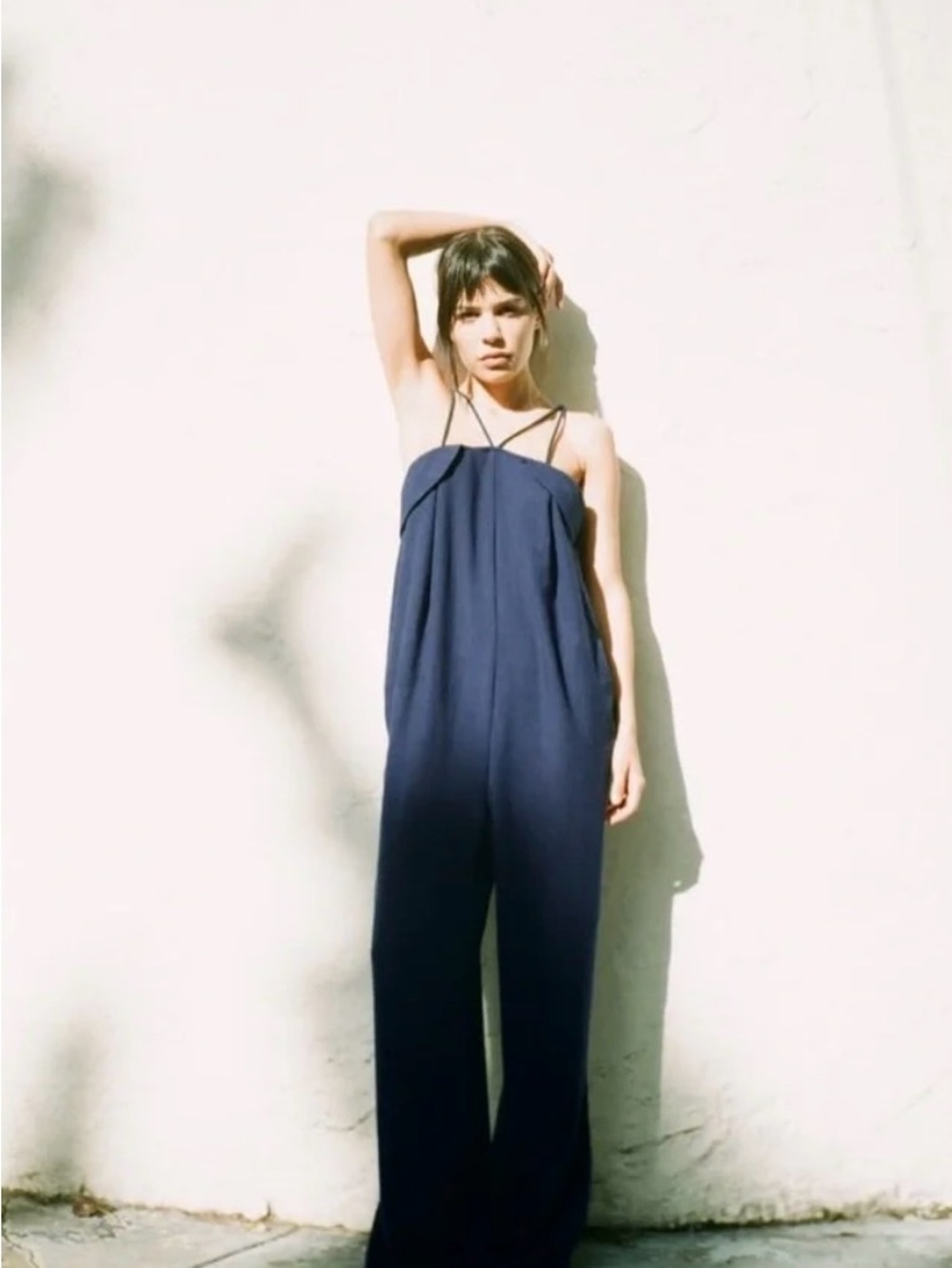 Zara Dark Navy jumpsuit with Double Spaghetti Straps